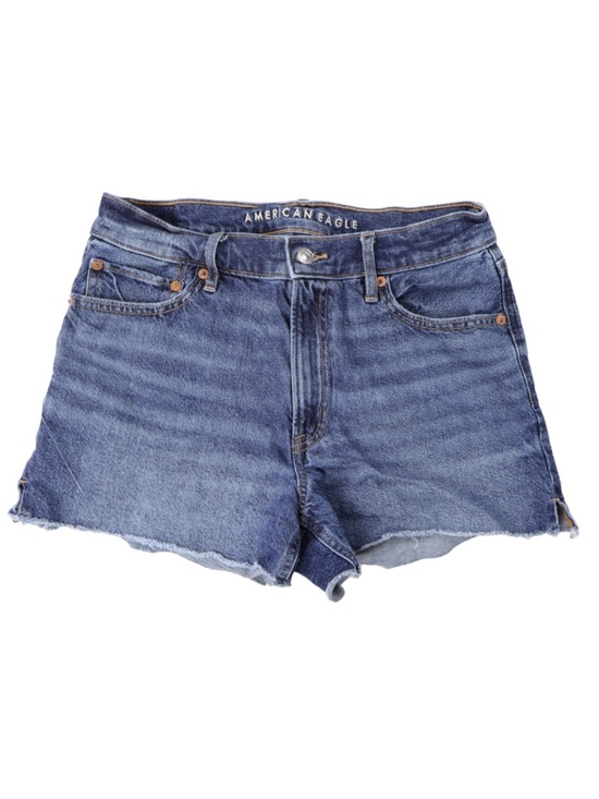 American Eagle Outfitters Pants - American Eagle Relaxed Denim Shorts Size 6 High Rise Raw Hem Blue Jean Shorts